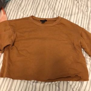 Brown crop top tee